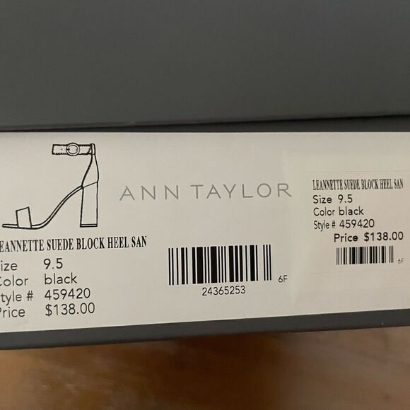 Ann Taylor Leannette Suede Block Heel in Black NIB - Picture 6 of 6